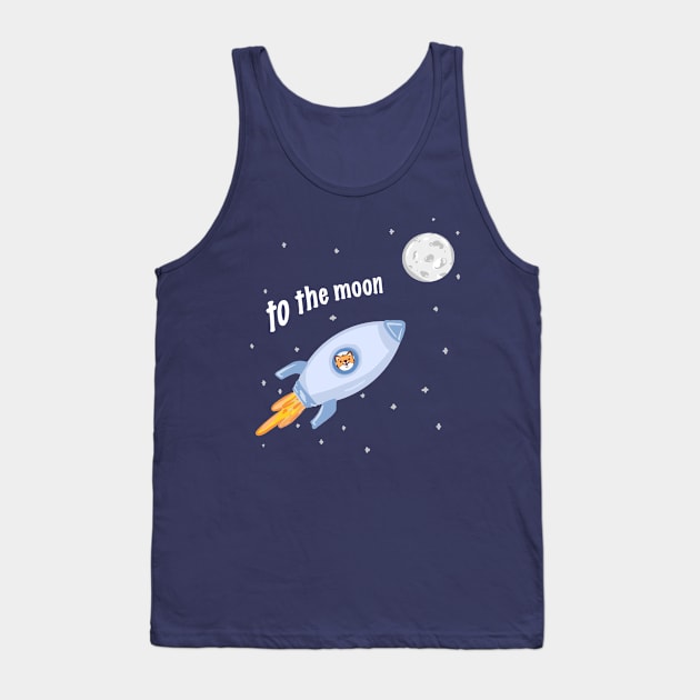 Shiba Inu to the Moon Tank Top by RoserinArt